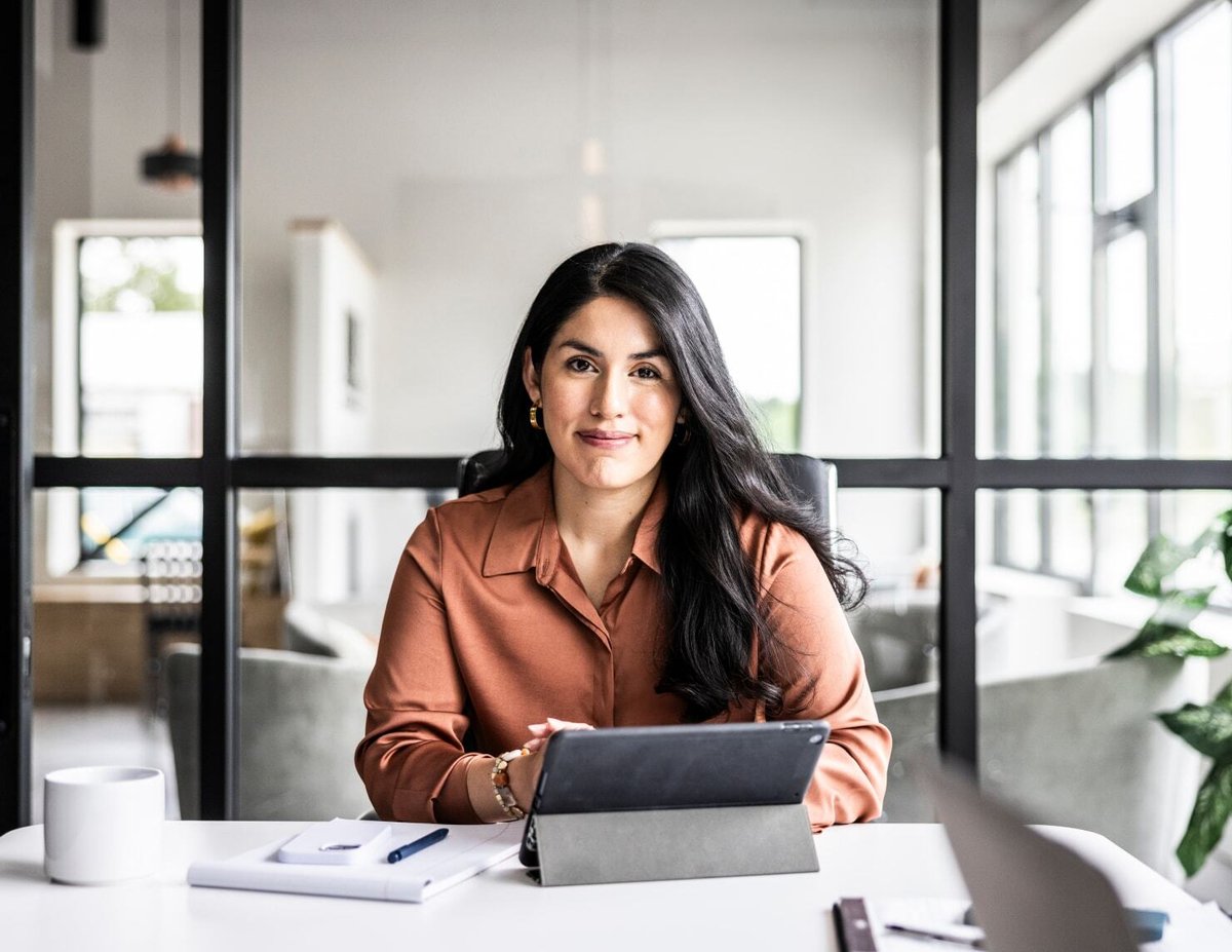 Founder portrait in a strategic workspace
